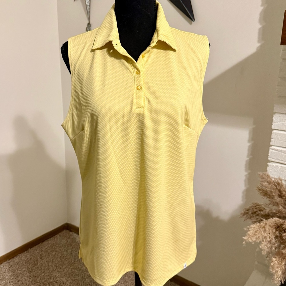Lady Hagen Yellow Sleeveless Golf Shirt